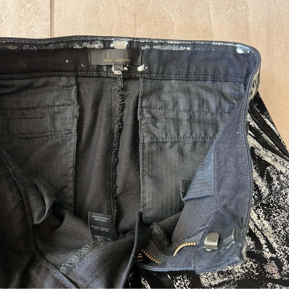 Kelly Wearstler Silver | Black  Metallic Jeans Pants Size 2 - Picture 4 of 14